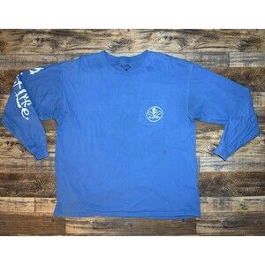 XL Salt Life Men’s Blue Long Sleeve Pocket T-Shirt Skull & Crossbones